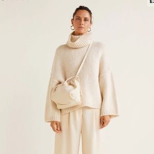 SOLD mango oversized chunky turtleneck sweater